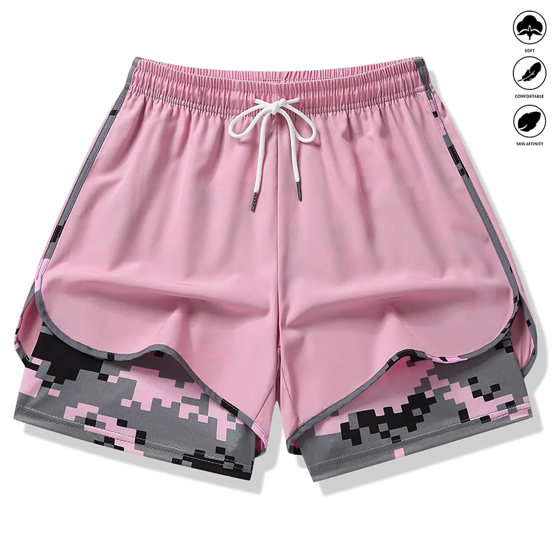 🏃‍SCONTO DEL 60% SUI PANTALONCINI SPORTIVI 2 IN 1! 🔥 Tessuto traspirante, fodera mimetica e tasche per donna🏃‍♀️✨