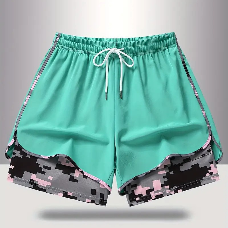 🏃‍SCONTO DEL 60% SUI PANTALONCINI SPORTIVI 2 IN 1! 🔥 Tessuto traspirante, fodera mimetica e tasche per donna🏃‍♀️✨