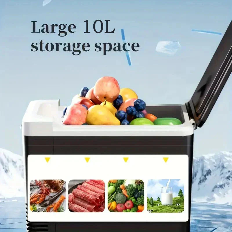 Riscaldatore/refrigerante portatile per auto 🧊 Differenza di temperatura di 20℃, potente raffreddamento/riscaldamento ♨️ Può contenere 6 bottiglie d'acqua + snack 🍎 Funzionamento silenzioso a soli 45 decibel 🔇 Indispensabile per l'uso all'aperto ⛺