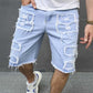 🔥SCONTO DEL 60% ORA!🔥 Pantaloncini di jeans da uomo strappati con dettagli sfrangiati