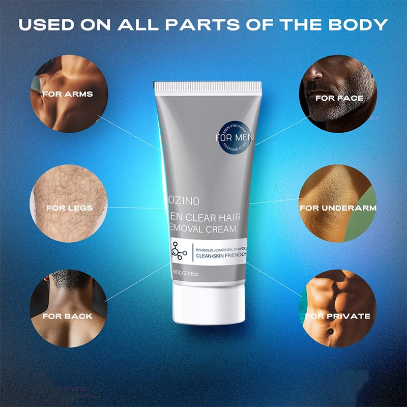 Crema depilatoria per uomo 🧔 Delicata e non irritante, può essere utilizzata su petto, schiena, braccia e gambe ✨