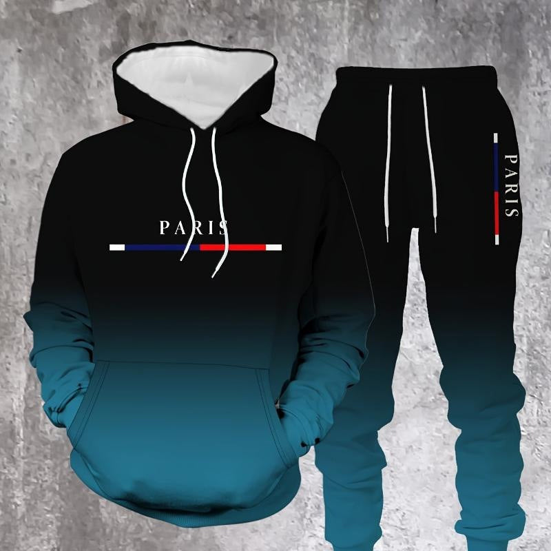 Completo Sportivo con Sfumatura dal Nero al Rosso 🔥 Composto da Felpa con Cappuccio e Pantaloni — Dotato di Tasca a Marsupio e Coulisse in Vita. Perfetto sia per la Palestra che per la Città! 💪