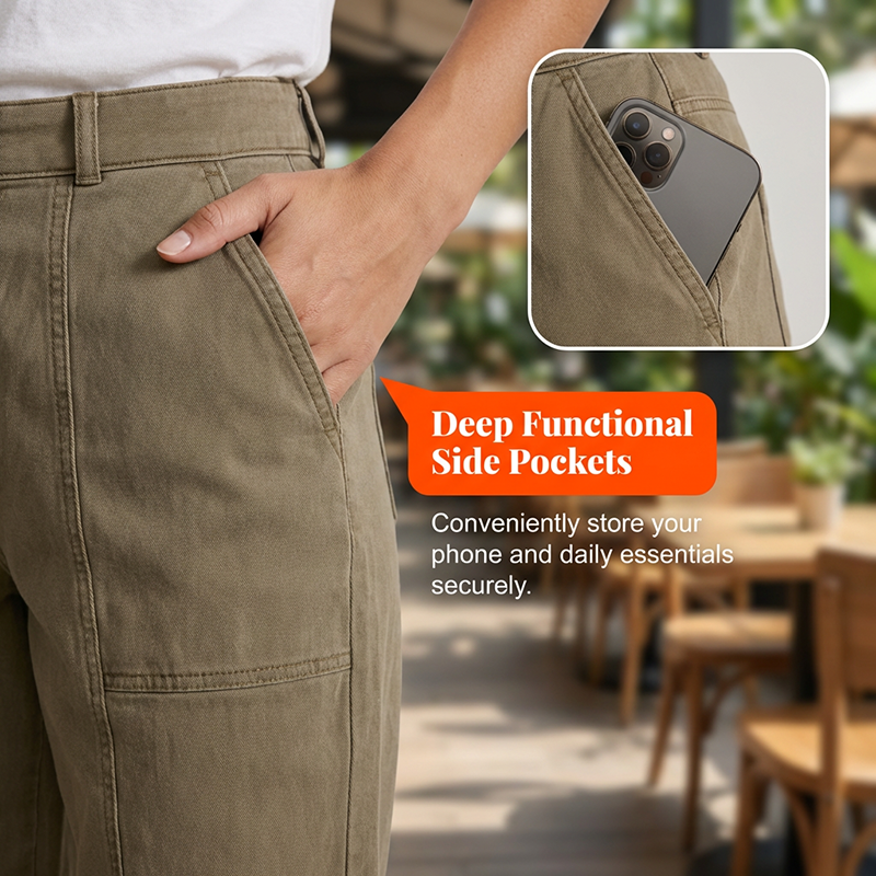 Pantaloni affusolati versatili 👖 Vita alta e vestibilità slim, pratiche tasche, tessuto antipiega, creano l'illusione di gambe più lunghe 📏