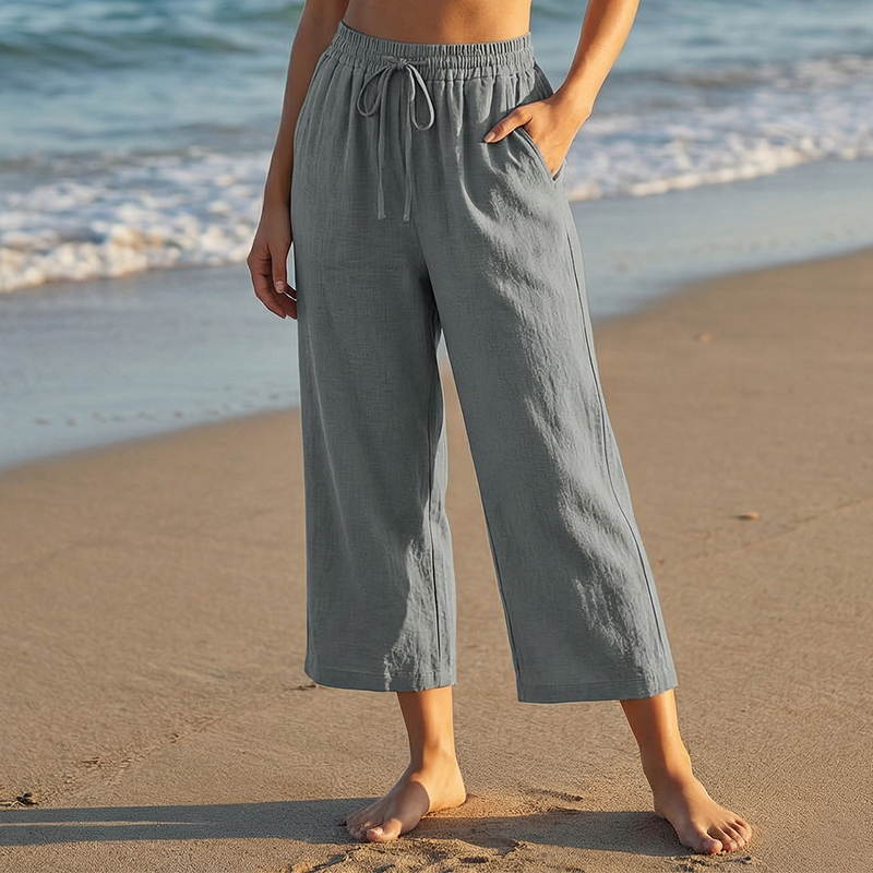 👖 ULTIMO GIORNO - 50% DI SCONTO! ✨ Pantaloni capri da donna – Cintura con coulisse, 6 colori, taglie dalla S alla 2XL 🌿