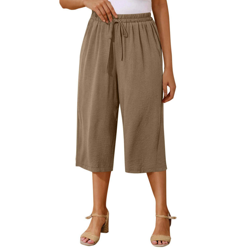 👖 ULTIMO GIORNO - 50% DI SCONTO! ✨ Pantaloni capri da donna – Cintura con coulisse, 6 colori, taglie dalla S alla 2XL 🌿