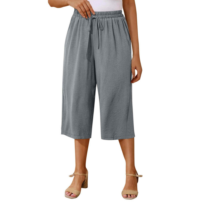👖 ULTIMO GIORNO - 50% DI SCONTO! ✨ Pantaloni capri da donna – Cintura con coulisse, 6 colori, taglie dalla S alla 2XL 🌿