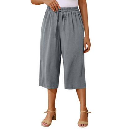 👖 ULTIMO GIORNO - 50% DI SCONTO! ✨ Pantaloni capri da donna – Cintura con coulisse, 6 colori, taglie dalla S alla 2XL 🌿