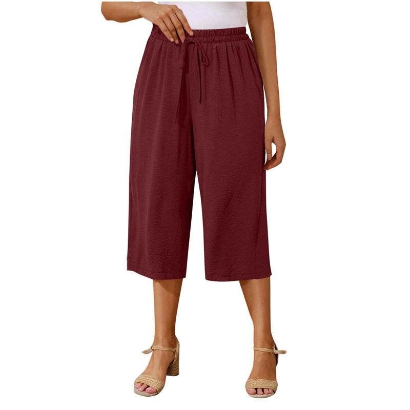 👖 ULTIMO GIORNO - 50% DI SCONTO! ✨ Pantaloni capri da donna – Cintura con coulisse, 6 colori, taglie dalla S alla 2XL 🌿