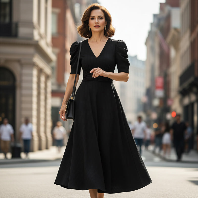 👗 Saldi 2026 — Oltre 39.400 pezzi venduti!💐 Elegante abito con scollo a V, vita alta e maniche a sbuffo