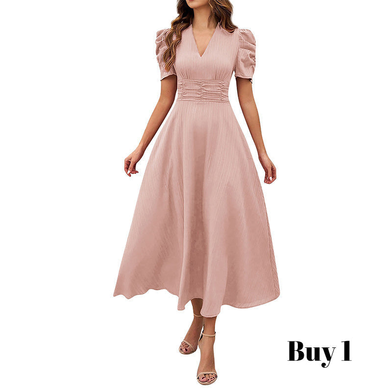 👗 Saldi 2026 — Oltre 39.400 pezzi venduti!💐 Elegante abito con scollo a V, vita alta e maniche a sbuffo