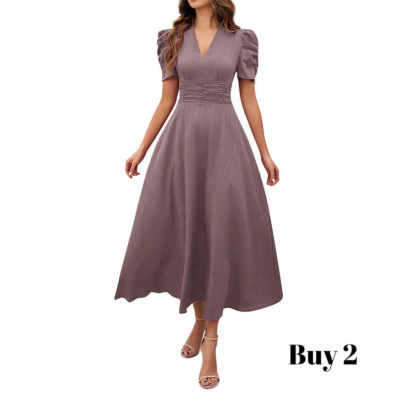 👗 Saldi 2026 — Oltre 39.400 pezzi venduti!💐 Elegante abito con scollo a V, vita alta e maniche a sbuffo