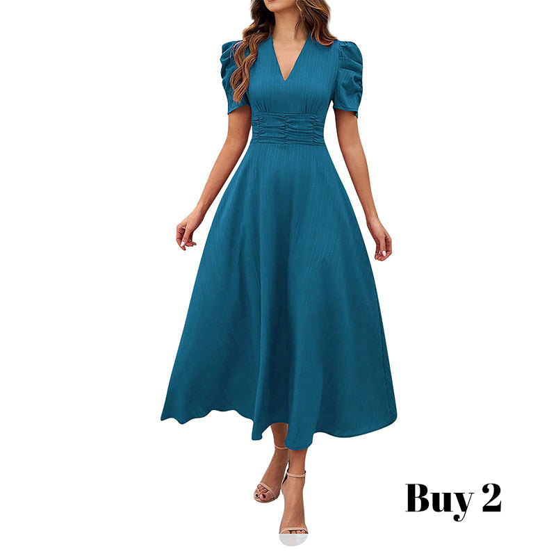 👗 Saldi 2026 — Oltre 39.400 pezzi venduti!💐 Elegante abito con scollo a V, vita alta e maniche a sbuffo