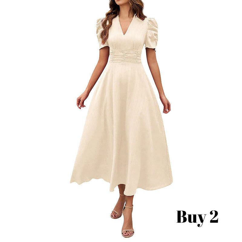 👗 Saldi 2026 — Oltre 39.400 pezzi venduti!💐 Elegante abito con scollo a V, vita alta e maniche a sbuffo