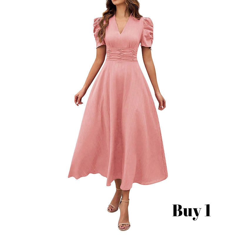 👗 Saldi 2026 — Oltre 39.400 pezzi venduti!💐 Elegante abito con scollo a V, vita alta e maniche a sbuffo