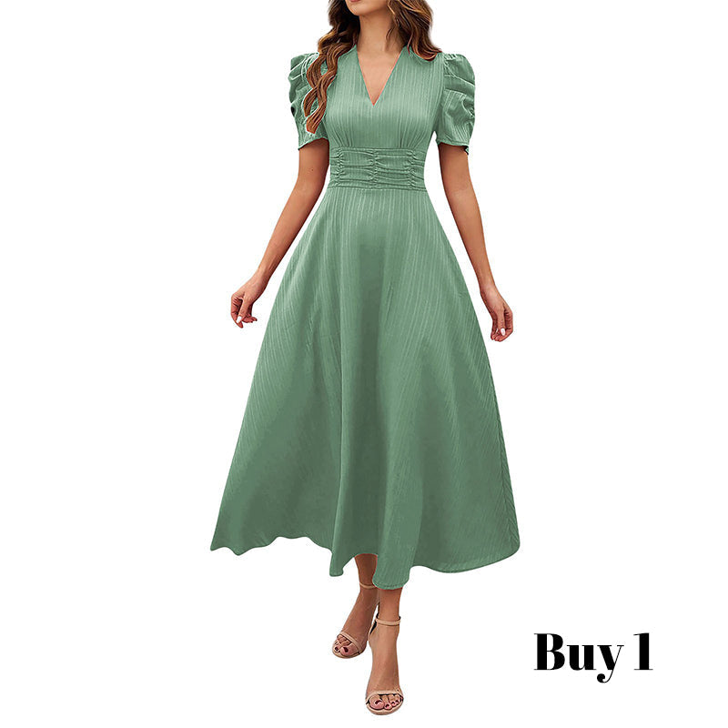 👗 Saldi 2026 — Oltre 39.400 pezzi venduti!💐 Elegante abito con scollo a V, vita alta e maniche a sbuffo