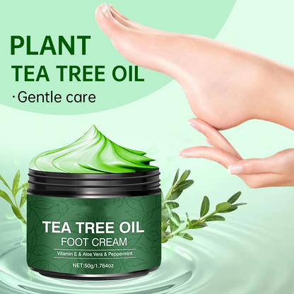 Crema Maschera Piedi all'Olio di Tea Tree 🦶 — Aloe per un'idratazione profonda, Vitamina E per riparare la pelle screpolata: concediti un trattamento piedi da SPA direttamente a casa tua 🧴