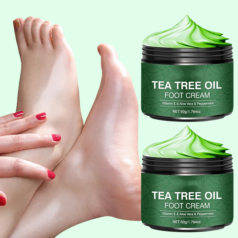 Crema Maschera Piedi all'Olio di Tea Tree 🦶 — Aloe per un'idratazione profonda, Vitamina E per riparare la pelle screpolata: concediti un trattamento piedi da SPA direttamente a casa tua 🧴