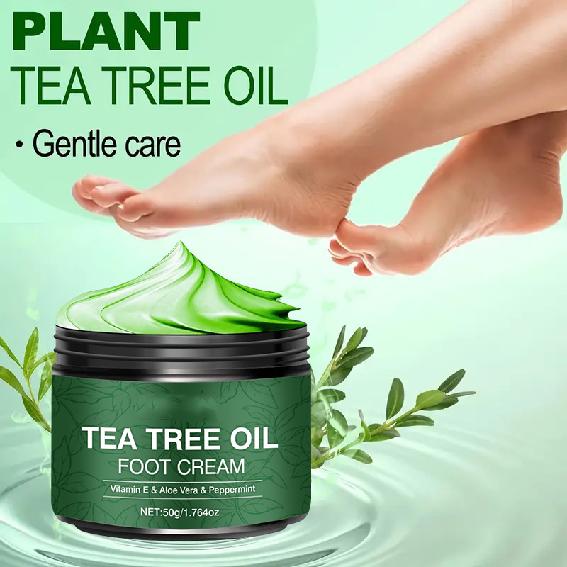 Crema Maschera Piedi all'Olio di Tea Tree 🦶 — Aloe per un'idratazione profonda, Vitamina E per riparare la pelle screpolata: concediti un trattamento piedi da SPA direttamente a casa tua 🧴
