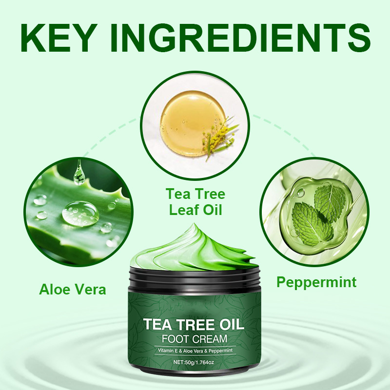 Crema Maschera Piedi all'Olio di Tea Tree 🦶 — Aloe per un'idratazione profonda, Vitamina E per riparare la pelle screpolata: concediti un trattamento piedi da SPA direttamente a casa tua 🧴