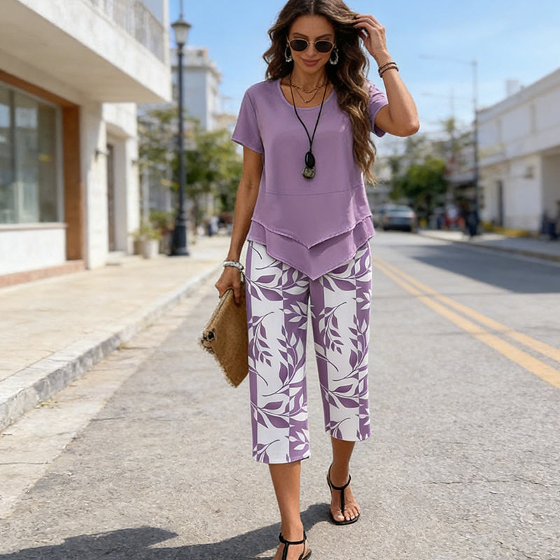 👚 60% DI SCONTO ORA! 🔥 Completo casual composto da tunica a girocollo e pantaloni a gamba larga – Design fluido, tessuto morbido e perfetto per tutti i giorni 🌸
