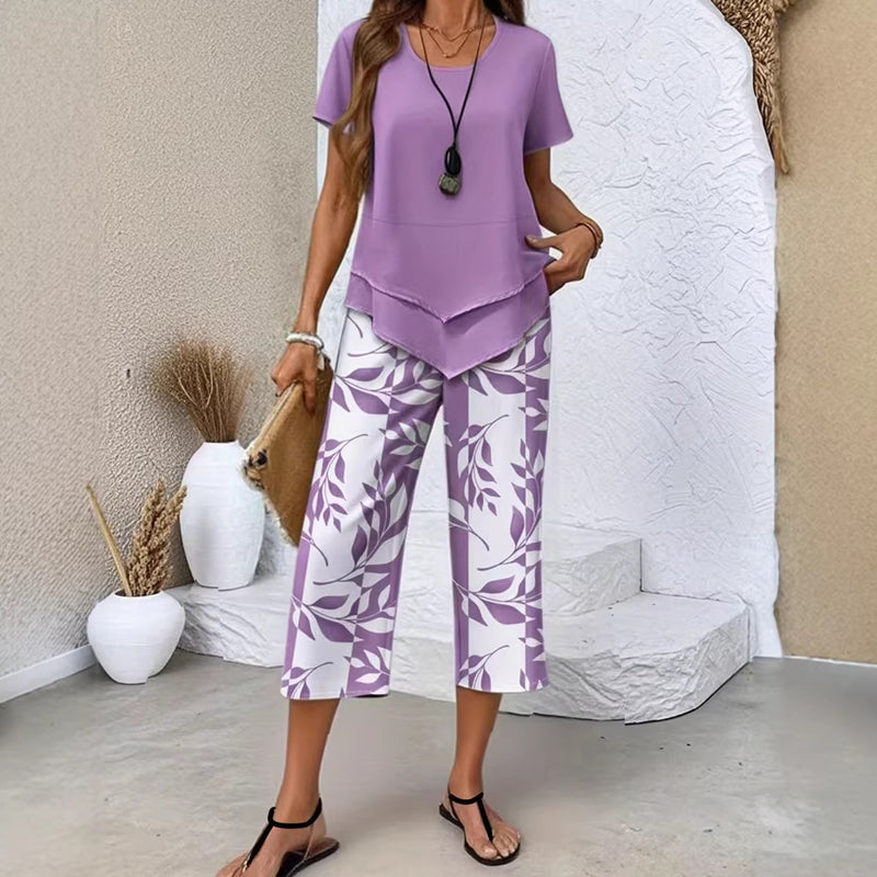 👚 60% DI SCONTO ORA! 🔥 Completo casual composto da tunica a girocollo e pantaloni a gamba larga – Design fluido, tessuto morbido e perfetto per tutti i giorni 🌸