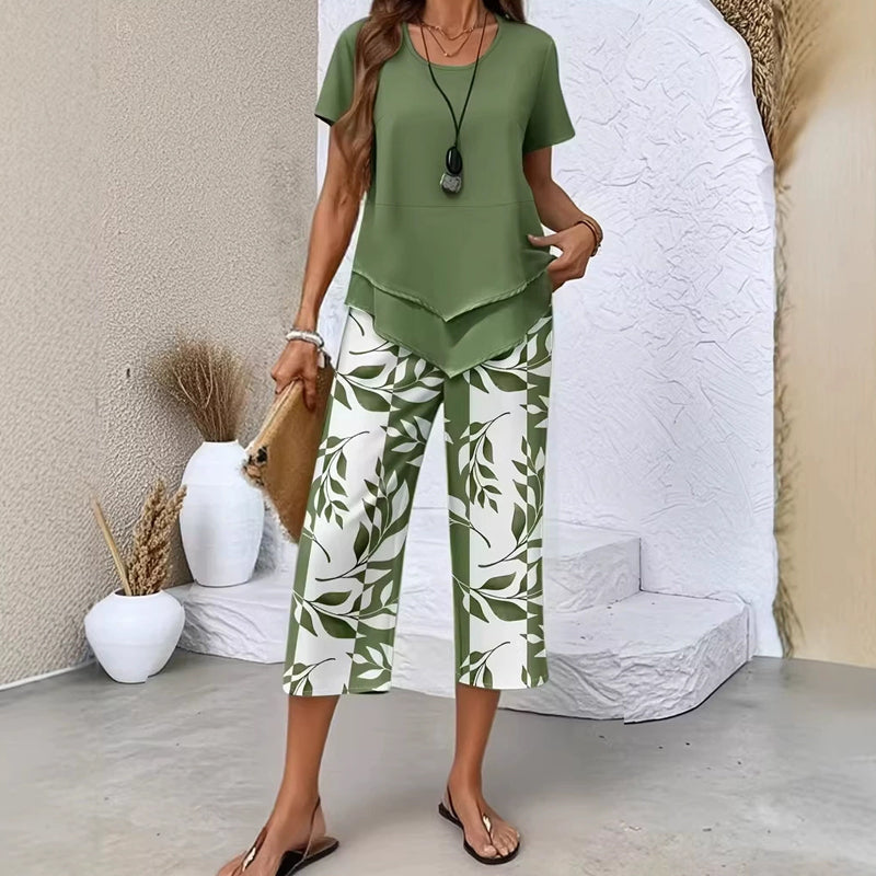 👚 60% DI SCONTO ORA! 🔥 Completo casual composto da tunica a girocollo e pantaloni a gamba larga – Design fluido, tessuto morbido e perfetto per tutti i giorni 🌸