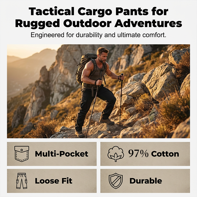 👖SCONTO DEL 60% ORA! 🛠️ Pantaloni tattici cargo da uomo in cotone – Multitasche, struttura rinforzata e vita regolabile 🔧