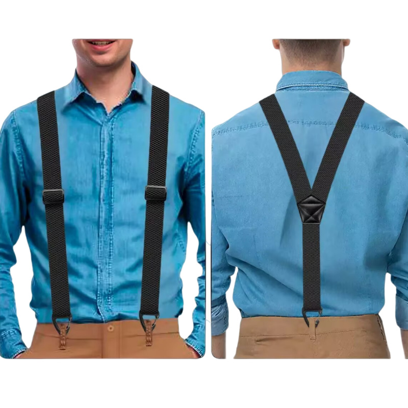 Spallacci antiscivolo 👖 Elastici larghi + ganci robusti, regolatore in metallo, poliestere resistente, adatti sia per l'abbigliamento da lavoro che per l'uso esterno 🔧