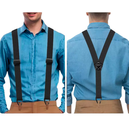 Spallacci antiscivolo 👖 Elastici larghi + ganci robusti, regolatore in metallo, poliestere resistente, adatti sia per l'abbigliamento da lavoro che per l'uso esterno 🔧