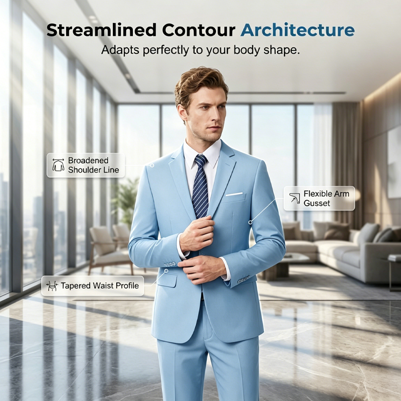 ✨👔SCONTO DEL 60% + SPEDIZIONE GRATUITA 💼Completo da uomo a due pezzi dal taglio moderno – Traspirante, antipiega e dallo stile professionale ✨