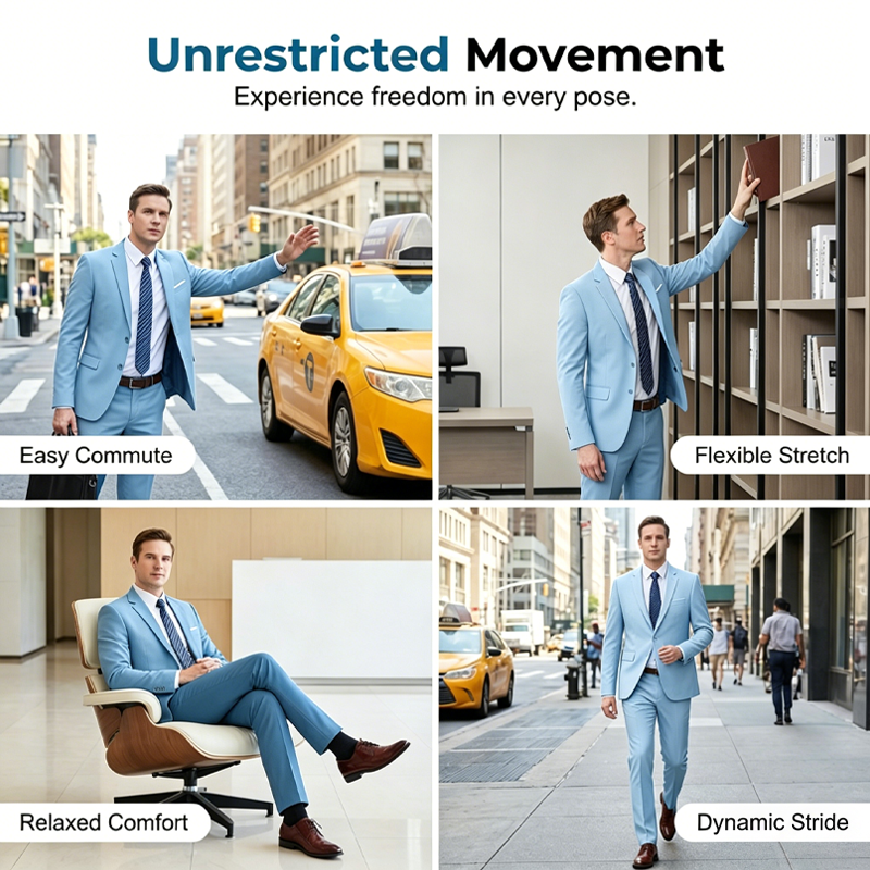 ✨👔SCONTO DEL 60% + SPEDIZIONE GRATUITA 💼Completo da uomo a due pezzi dal taglio moderno – Traspirante, antipiega e dallo stile professionale ✨