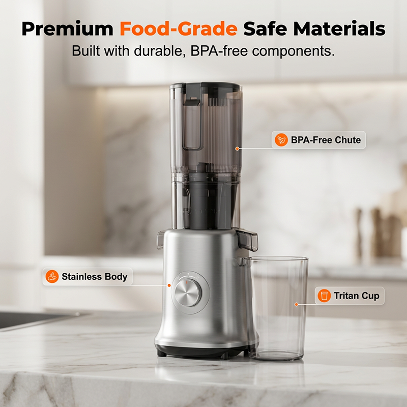 ✨🥤60% DI SCONTO + SPEDIZIONE GRATUITA🍎Spremiagrumi a freddo ad alta resa – Imbuto di alimentazione ultra largo da 110 mm, estrazione del succo al 98% e facile pulizia ⚡