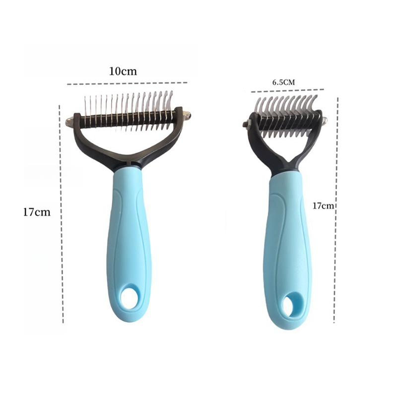 Pettine per la toelettatura degli animali domestici ✨ Un lato districa i nodi, l'altro rimuove il pelo morto. I denti arrotondati rimuovono facilmente il pelo, lasciando la pelle pulita con una sola passata 🧹