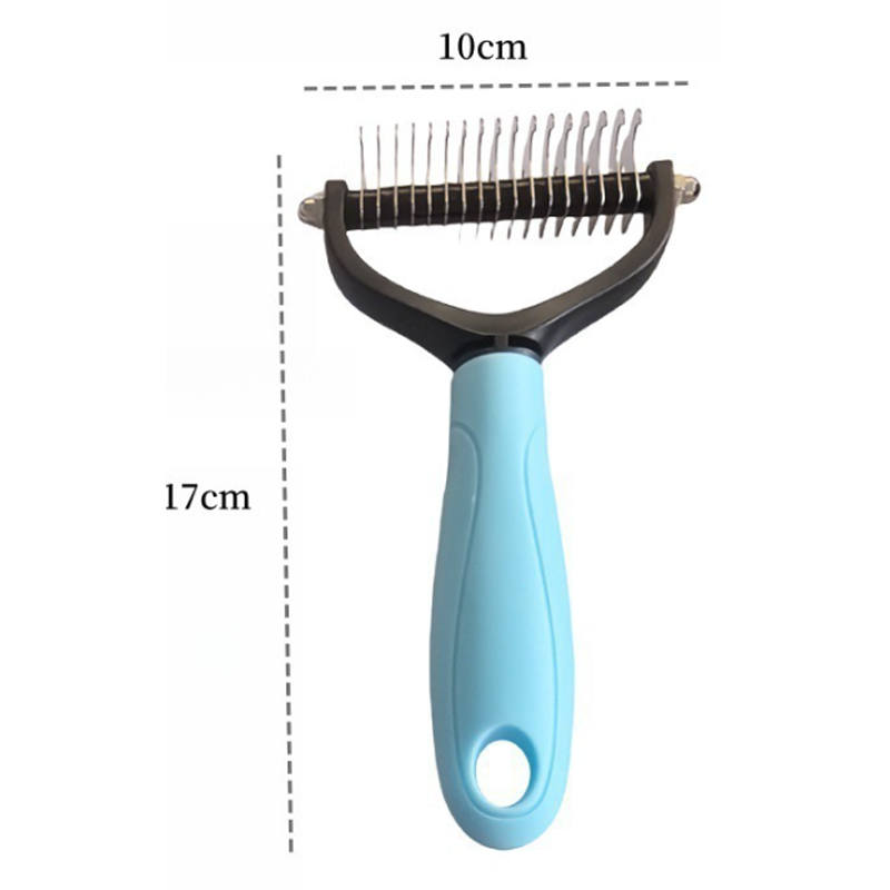 Pettine per la toelettatura degli animali domestici ✨ Un lato districa i nodi, l'altro rimuove il pelo morto. I denti arrotondati rimuovono facilmente il pelo, lasciando la pelle pulita con una sola passata 🧹