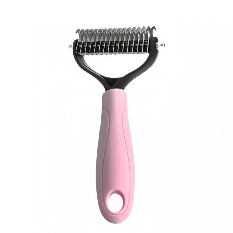 Pettine per la toelettatura degli animali domestici ✨ Un lato districa i nodi, l'altro rimuove il pelo morto. I denti arrotondati rimuovono facilmente il pelo, lasciando la pelle pulita con una sola passata 🧹
