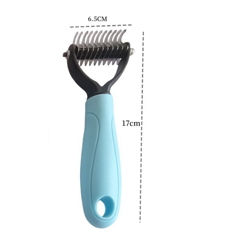 Pettine per la toelettatura degli animali domestici ✨ Un lato districa i nodi, l'altro rimuove il pelo morto. I denti arrotondati rimuovono facilmente il pelo, lasciando la pelle pulita con una sola passata 🧹