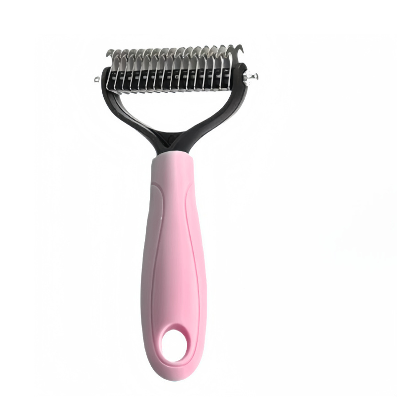 Pettine per la toelettatura degli animali domestici ✨ Un lato districa i nodi, l'altro rimuove il pelo morto. I denti arrotondati rimuovono facilmente il pelo, lasciando la pelle pulita con una sola passata 🧹