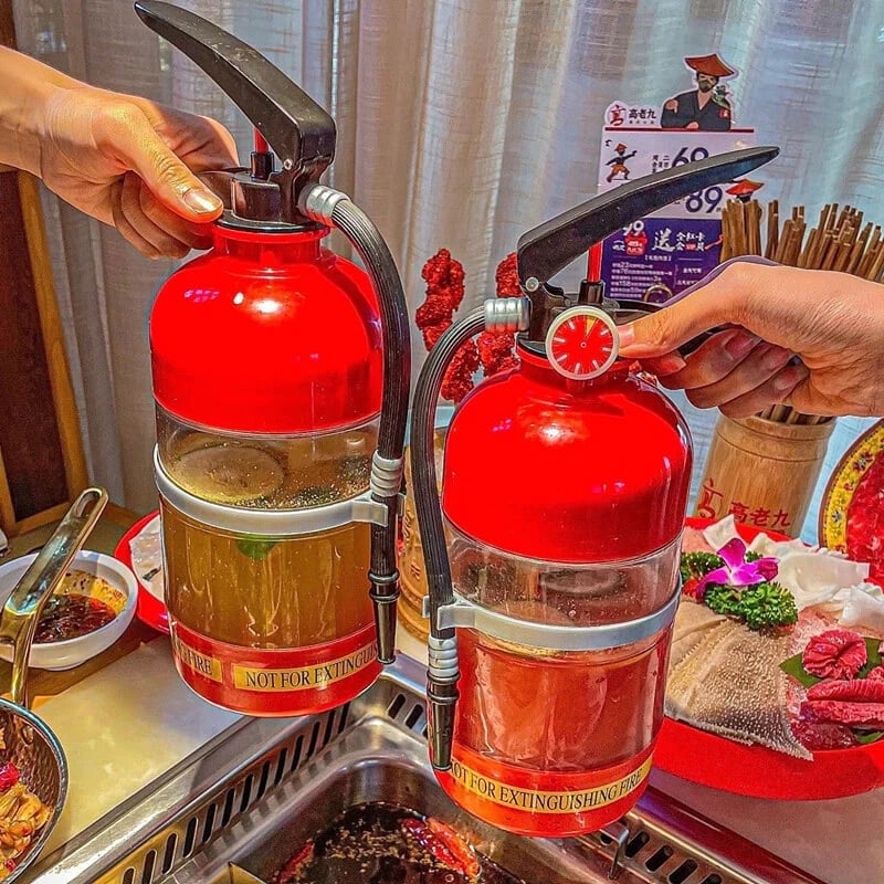 🧯 Dispenser di birra a forma di estintore da 2 litri ✨ Design unico, acrilico per uso alimentare, sistema di pompaggio manuale, ideale per feste e bar