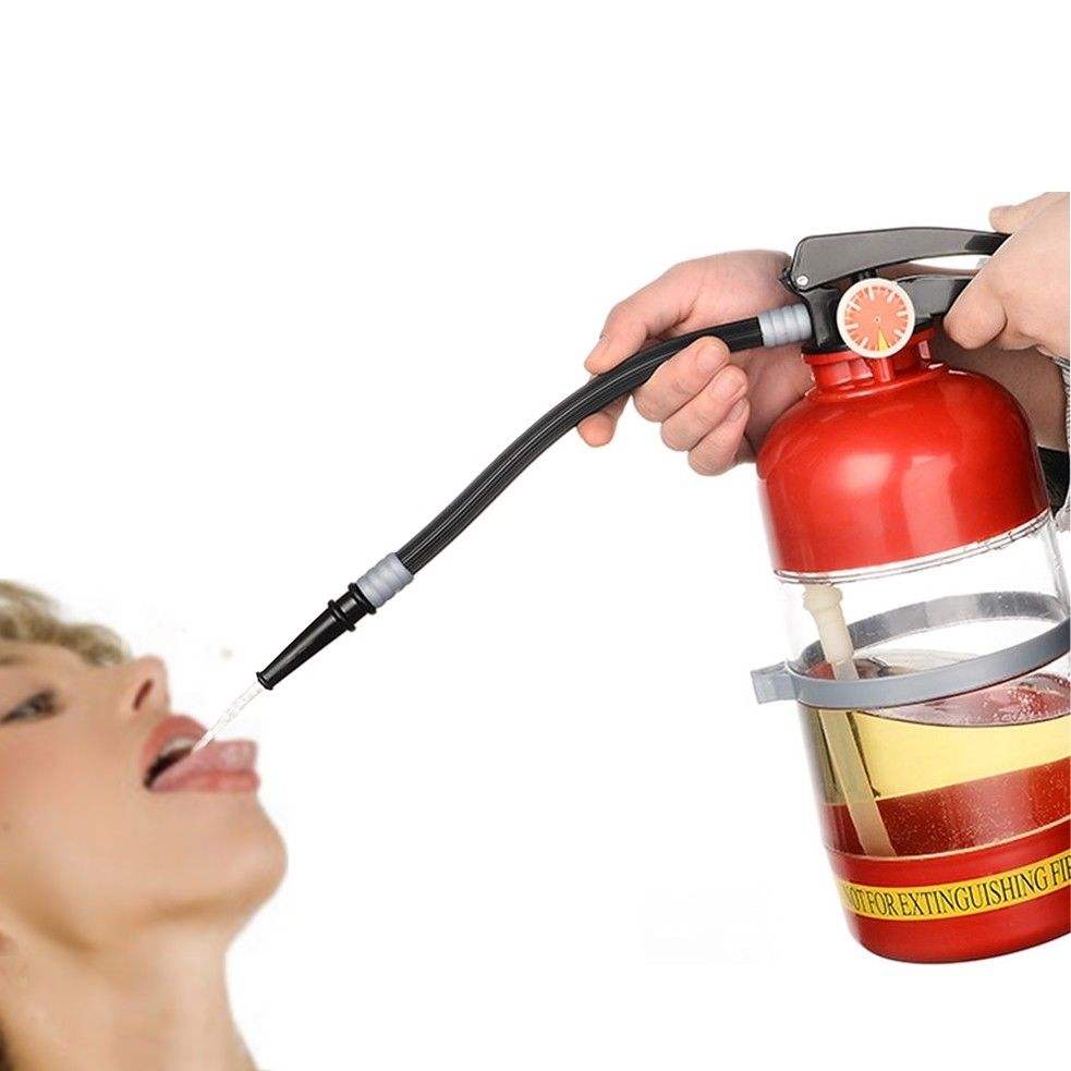 🧯 Dispenser di birra a forma di estintore da 2 litri ✨ Design unico, acrilico per uso alimentare, sistema di pompaggio manuale, ideale per feste e bar