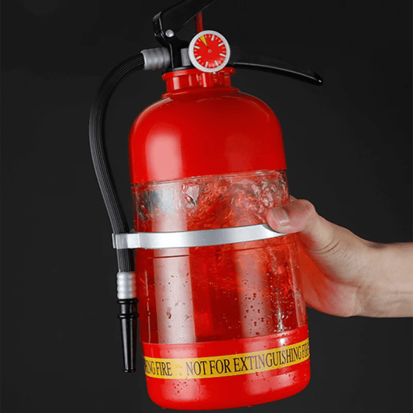 🧯 Dispenser di birra a forma di estintore da 2 litri ✨ Design unico, acrilico per uso alimentare, sistema di pompaggio manuale, ideale per feste e bar