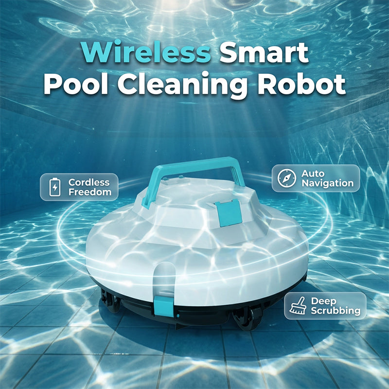 🤖SCONTO DEL 50%🌊 Robot pulitore per piscina | Senza fili · Elevata potenza di aspirazione · Navigazione intelligente · Avvio con un solo pulsante · Cestello filtro facile da rimuovere