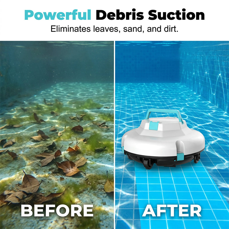 🤖SCONTO DEL 50%🌊 Robot pulitore per piscina | Senza fili · Elevata potenza di aspirazione · Navigazione intelligente · Avvio con un solo pulsante · Cestello filtro facile da rimuovere