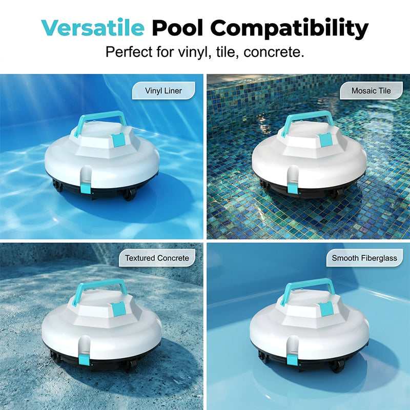 🤖SCONTO DEL 50%🌊 Robot pulitore per piscina | Senza fili · Elevata potenza di aspirazione · Navigazione intelligente · Avvio con un solo pulsante · Cestello filtro facile da rimuovere