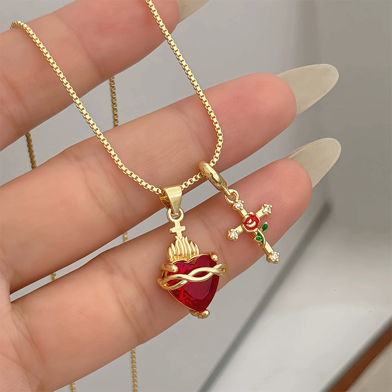 ✝️50% DI SCONTO✨ Ciondolo doppio Gold Faith | Catena regolabile · Artigianato raffinato · Eleganza sacra · Un regalo significativo