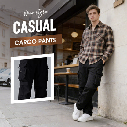 👖 SCONTO DEL 50% IN QUESTO MOMENTO! 🛠️ Pantaloni elasticizzati da uomo con tasche – Tasche multiple e coulisse in vita – Pantaloni casual dal taglio dritto – perfetti per il lavoro, i viaggi o le giornate attive 🏃‍♂️