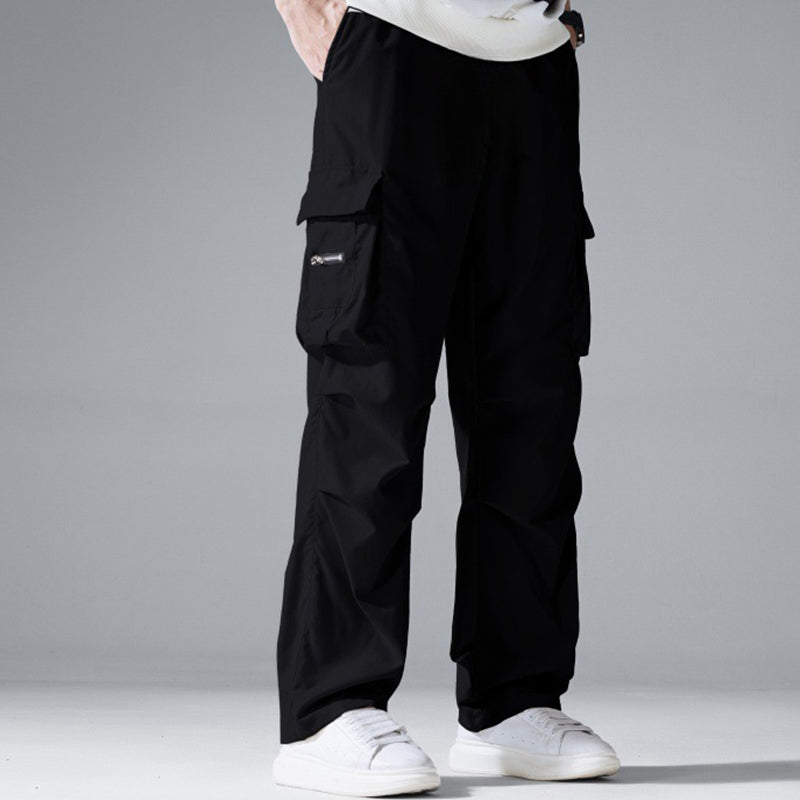 👖 SCONTO DEL 50% IN QUESTO MOMENTO! 🛠️ Pantaloni elasticizzati da uomo con tasche – Tasche multiple e coulisse in vita – Pantaloni casual dal taglio dritto – perfetti per il lavoro, i viaggi o le giornate attive 🏃‍♂️