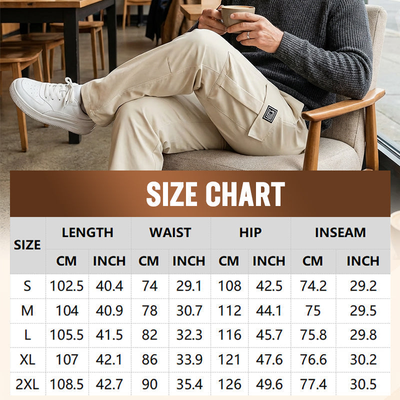 👖 SCONTO DEL 50% IN QUESTO MOMENTO! 🛠️ Pantaloni elasticizzati da uomo con tasche – Tasche multiple e coulisse in vita – Pantaloni casual dal taglio dritto – perfetti per il lavoro, i viaggi o le giornate attive 🏃‍♂️