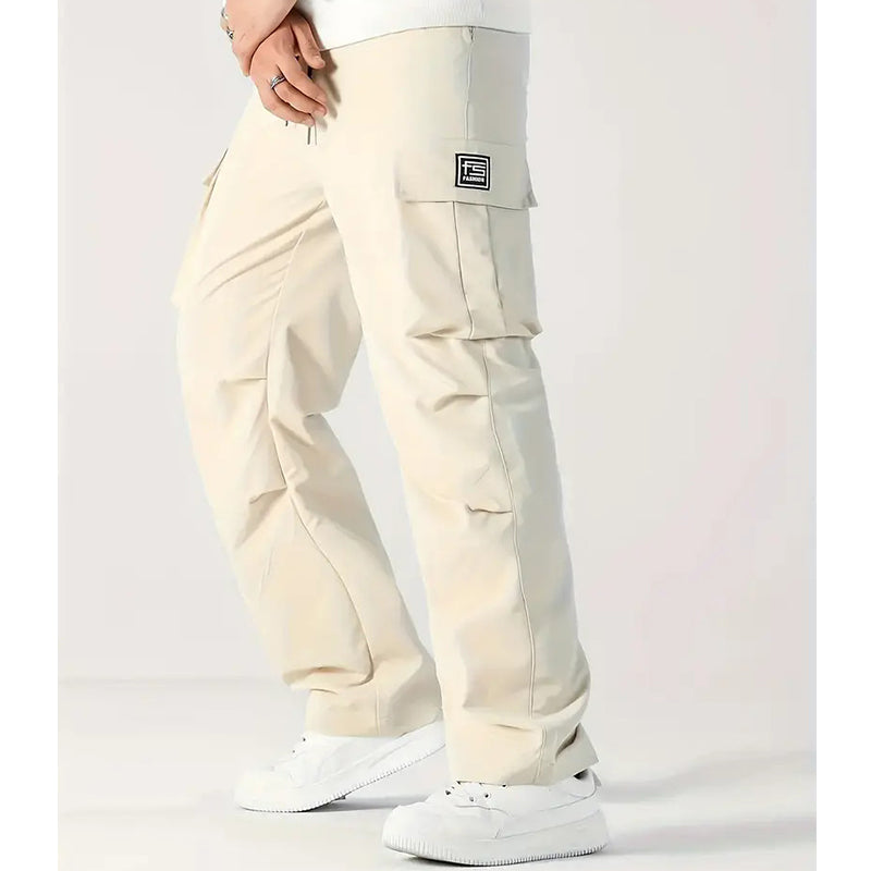 👖 SCONTO DEL 50% IN QUESTO MOMENTO! 🛠️ Pantaloni elasticizzati da uomo con tasche – Tasche multiple e coulisse in vita – Pantaloni casual dal taglio dritto – perfetti per il lavoro, i viaggi o le giornate attive 🏃‍♂️
