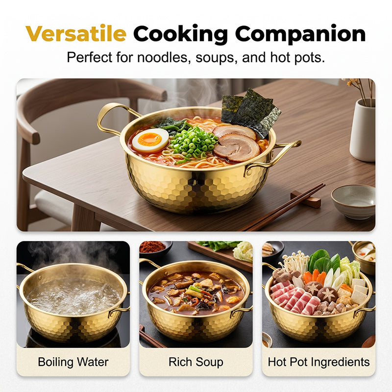 🔥ULTIMO GIORNO - 50% DI SCONTO 🍜 Pentola per ramen martellata di alta qualità | Acciaio inossidabile 🍳 Versatile e adatta a molteplici usi