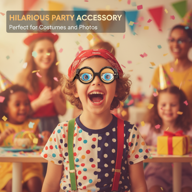 👀 Occhiali per esercizi oculari con cordicella | 🎉 Feste di compleanno/giochi di ruolo/feste a tema – La cordicella sotto il mento controlla il battito delle palpebre, per far ridere a crepapelle tutti i presenti